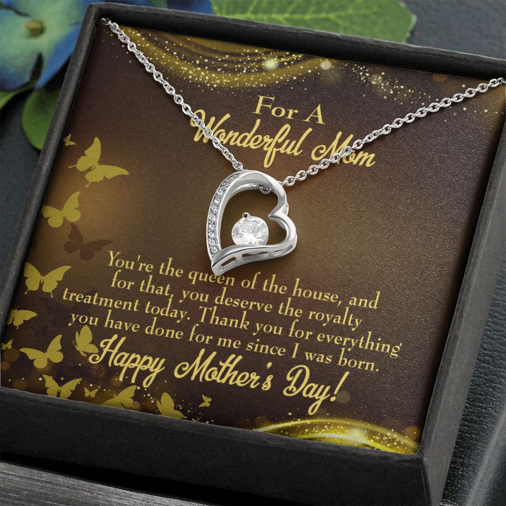 To Mom Queen of House Forever Necklace w Message Card-Express Your Love Gifts