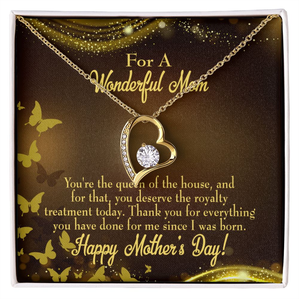 To Mom Queen of House Forever Necklace w Message Card-Express Your Love Gifts