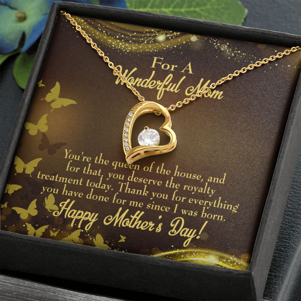 To Mom Queen of House Forever Necklace w Message Card-Express Your Love Gifts