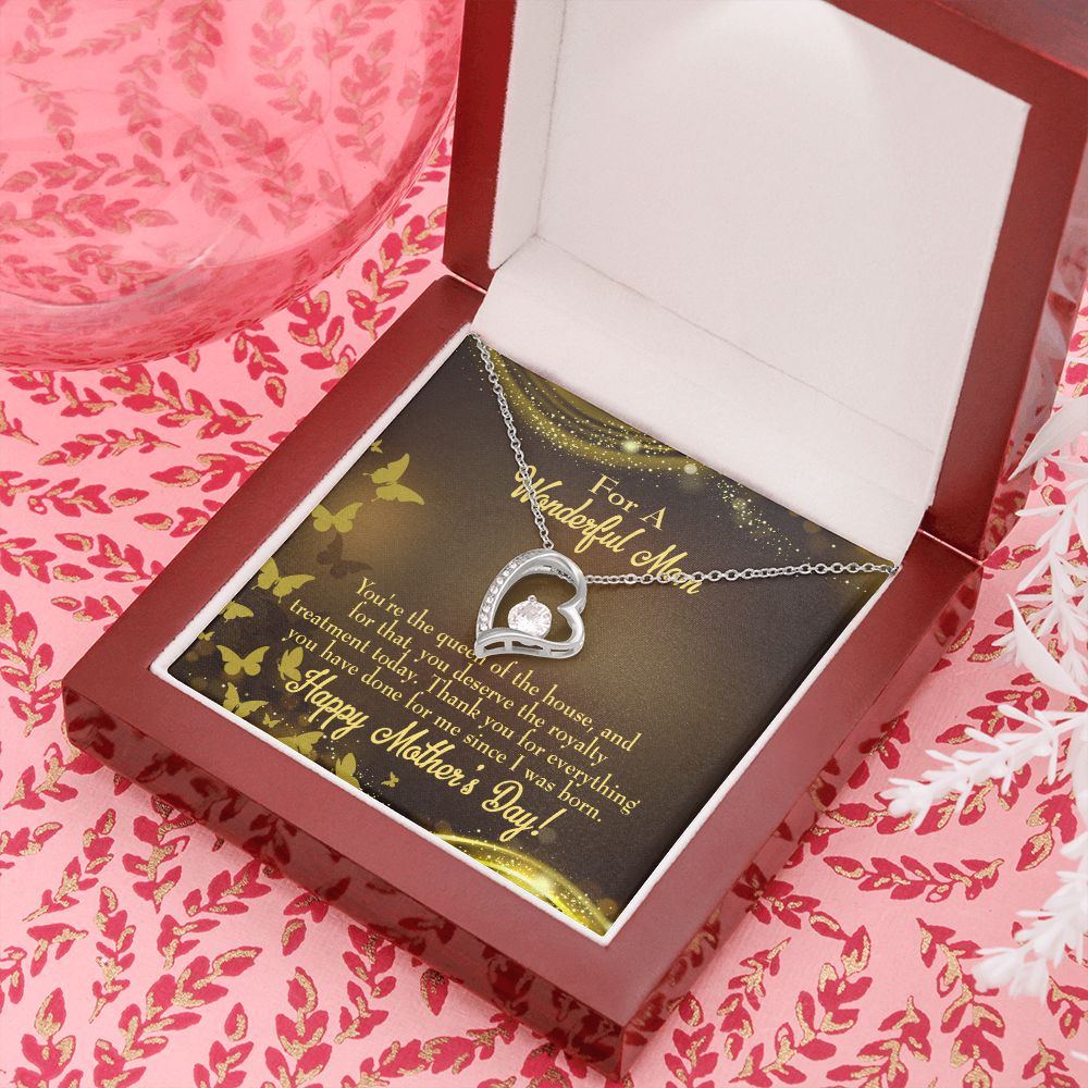To Mom Queen of House Forever Necklace w Message Card-Express Your Love Gifts