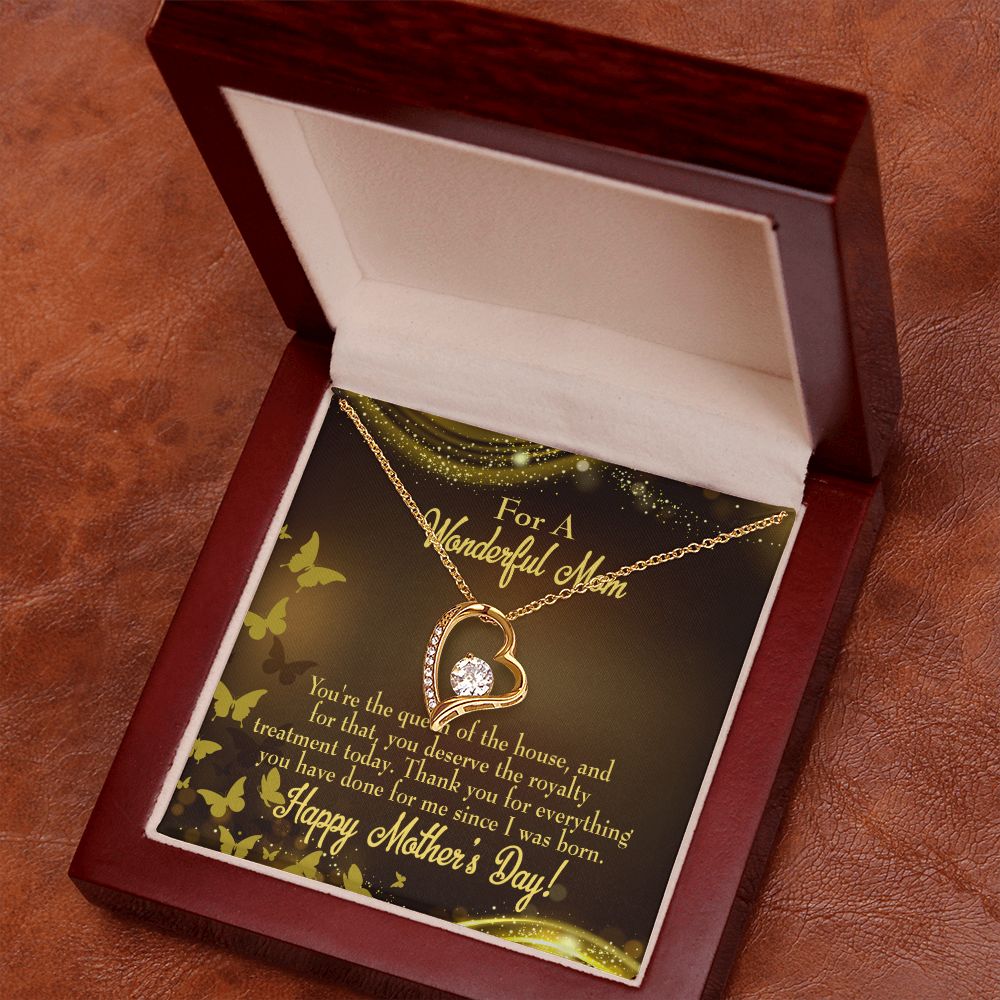 To Mom Queen of House Forever Necklace w Message Card-Express Your Love Gifts
