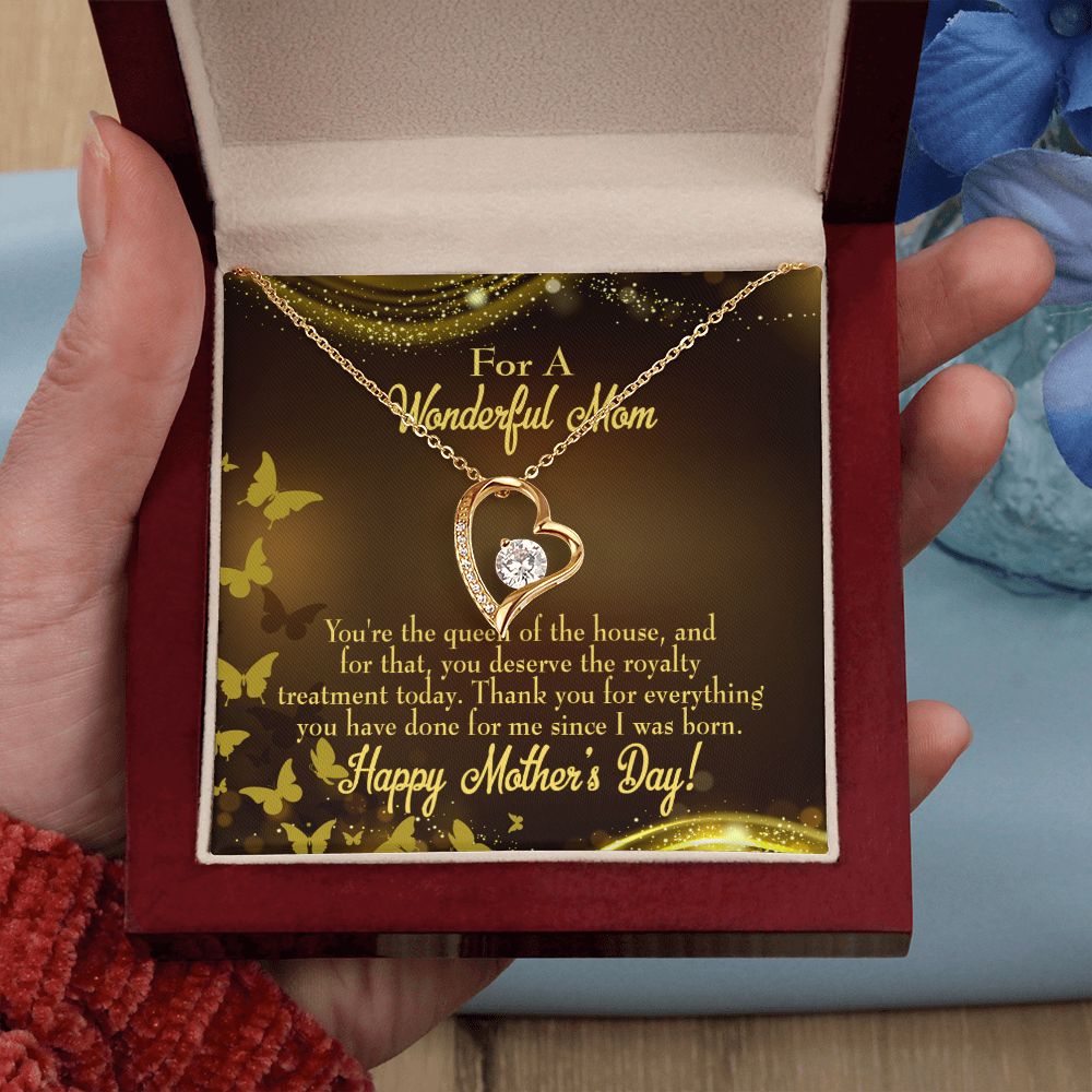 To Mom Queen of House Forever Necklace w Message Card-Express Your Love Gifts