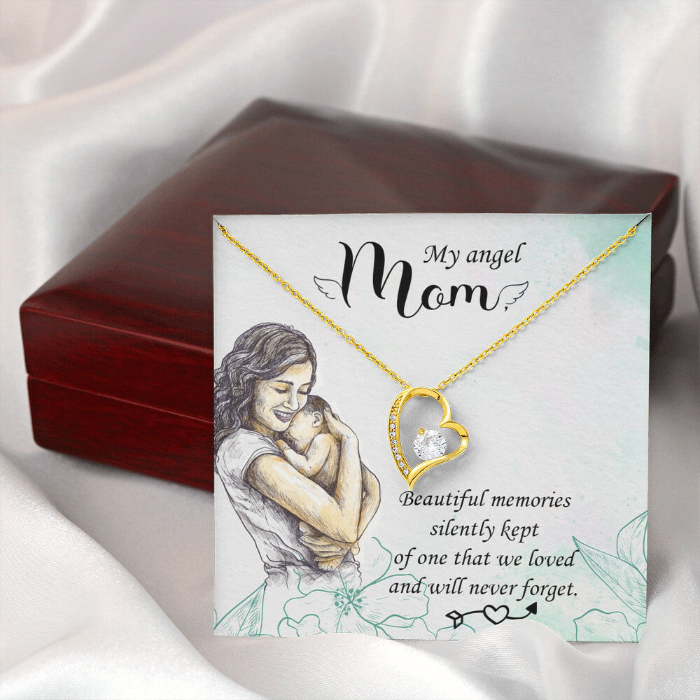To Mom Remembrance Message Beautiful Memories Forever Necklace w Message Card-Express Your Love Gifts
