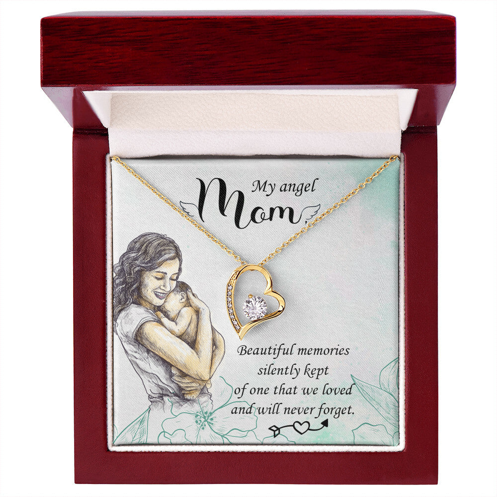 To Mom Remembrance Message Beautiful Memories Forever Necklace w Message Card-Express Your Love Gifts