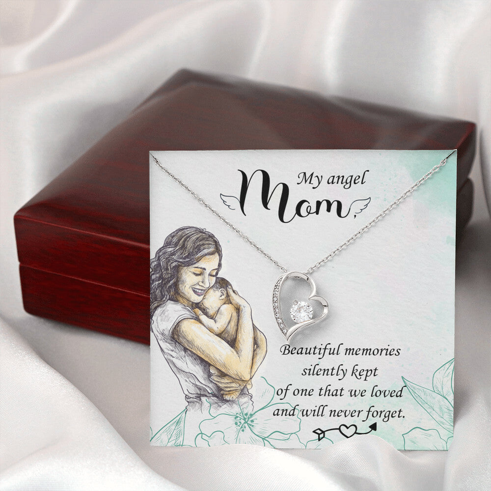 To Mom Remembrance Message Beautiful Memories Forever Necklace w Message Card-Express Your Love Gifts