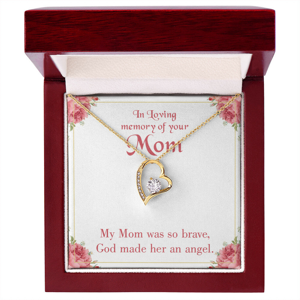 To Mom Remembrance Message Brave Mom Forever Necklace w Message Card-Express Your Love Gifts