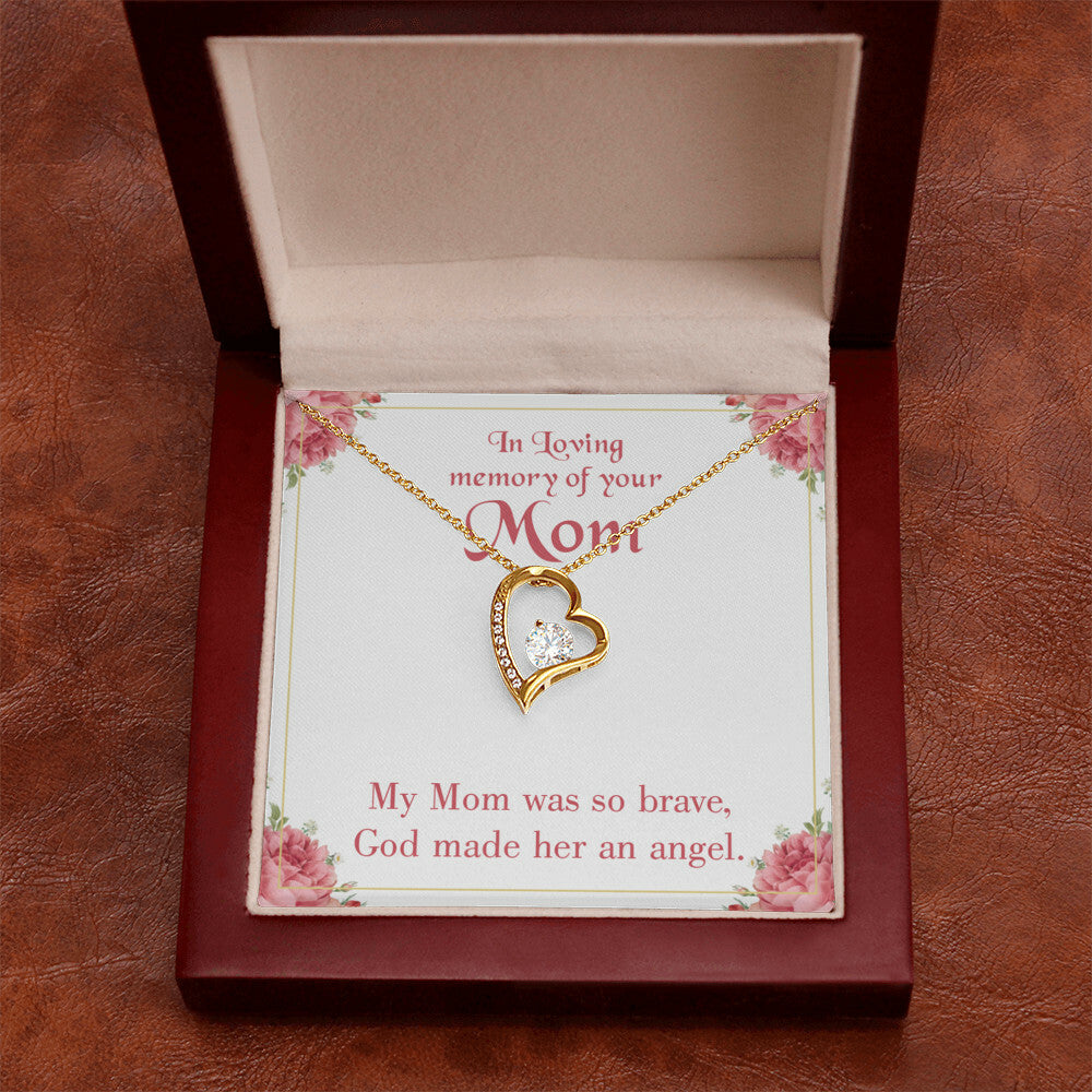 To Mom Remembrance Message Brave Mom Forever Necklace w Message Card-Express Your Love Gifts