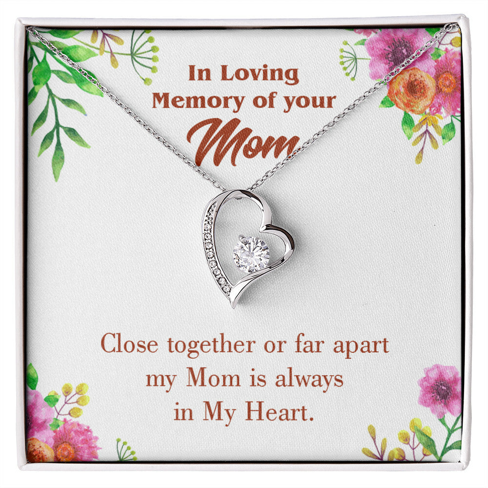 To Mom Remembrance Message Close Together Forever Necklace w Message Card-Express Your Love Gifts