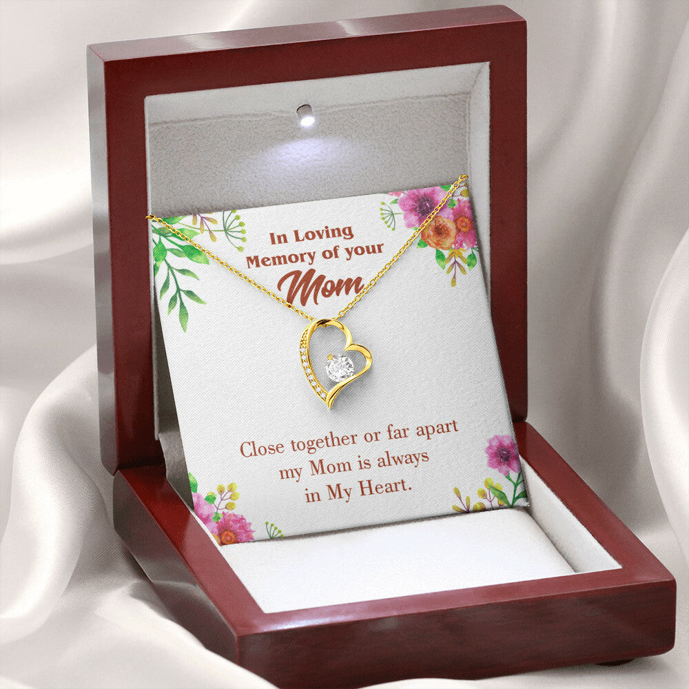 To Mom Remembrance Message Close Together Forever Necklace w Message Card-Express Your Love Gifts