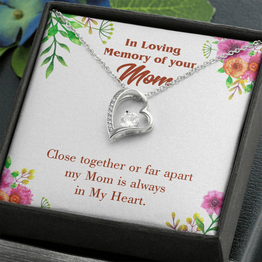 To Mom Remembrance Message Close Together Forever Necklace w Message Card-Express Your Love Gifts