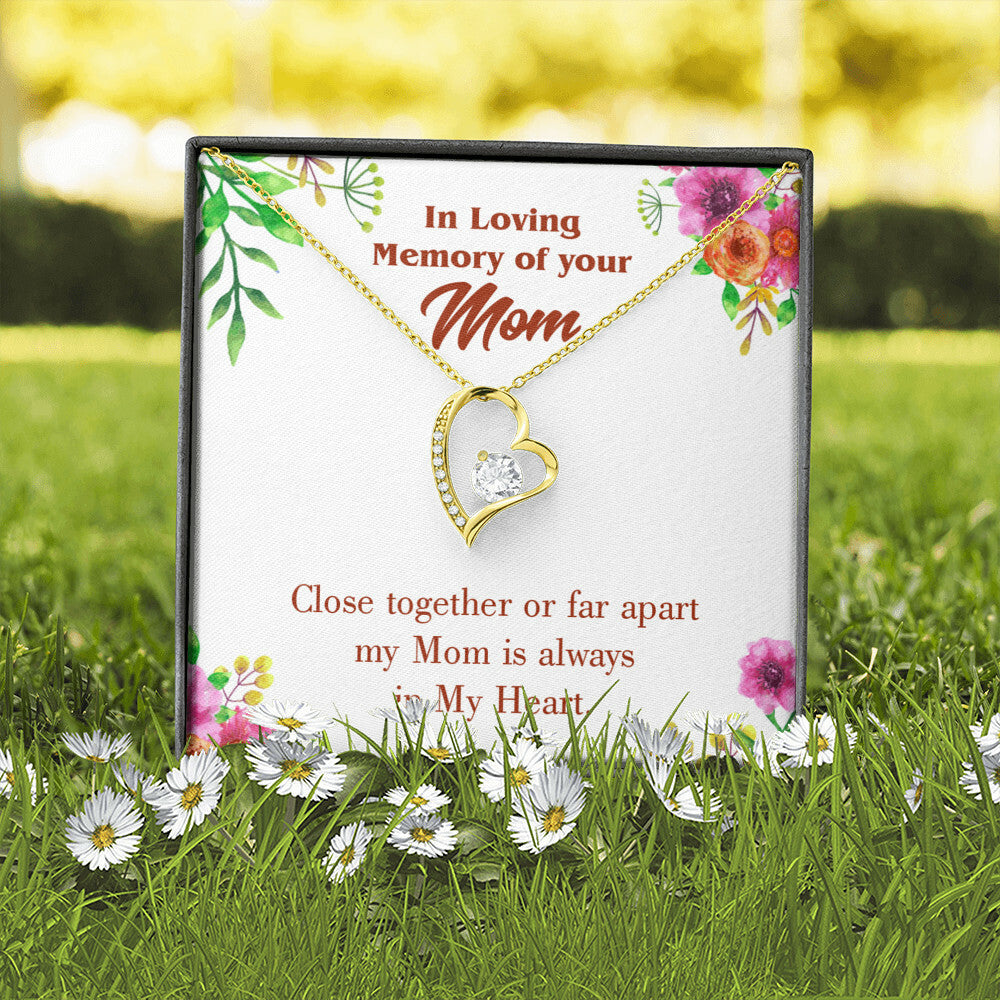 To Mom Remembrance Message Close Together Forever Necklace w Message Card-Express Your Love Gifts