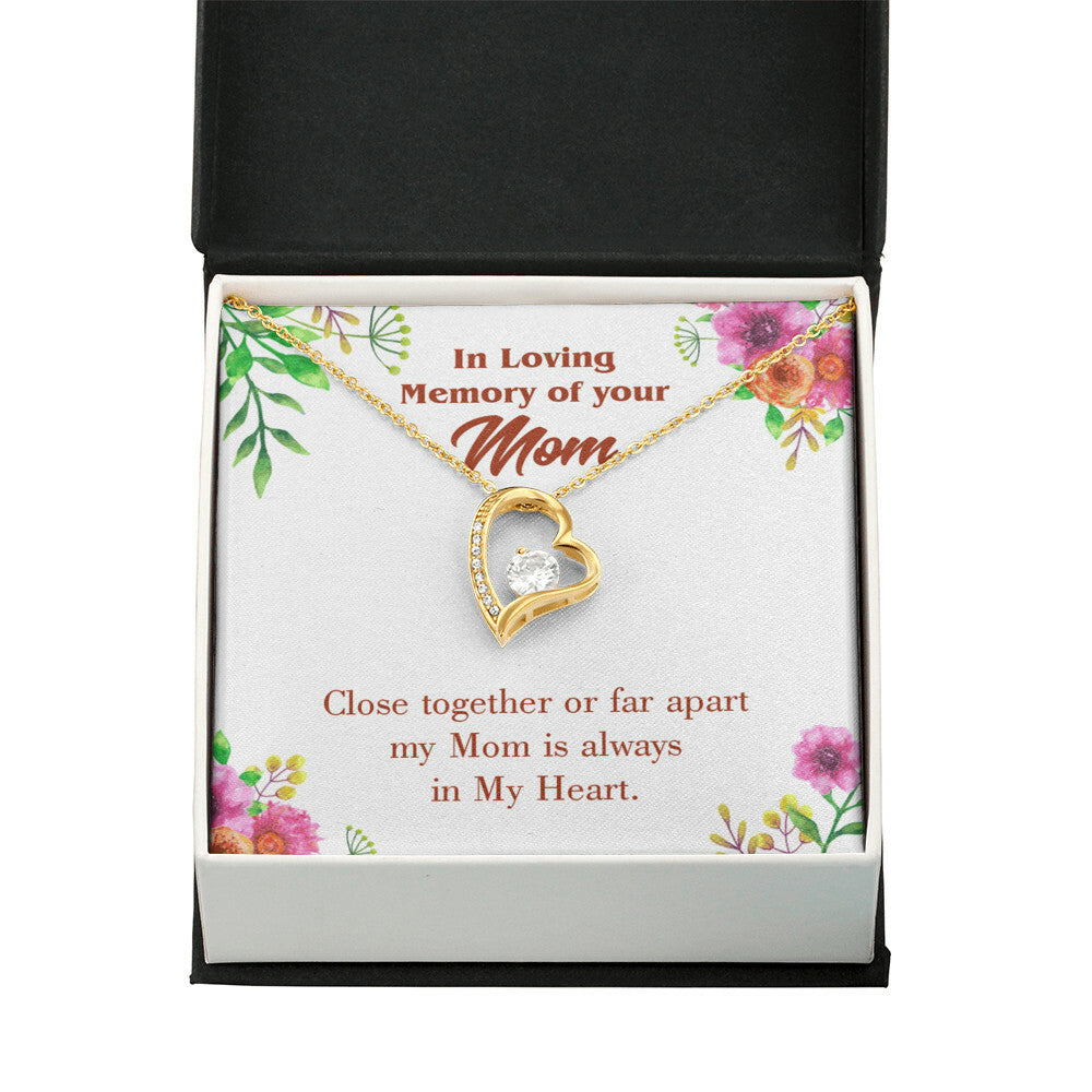 To Mom Remembrance Message Close Together Forever Necklace w Message Card-Express Your Love Gifts