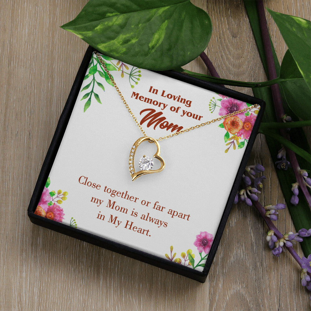 To Mom Remembrance Message Close Together Forever Necklace w Message Card-Express Your Love Gifts