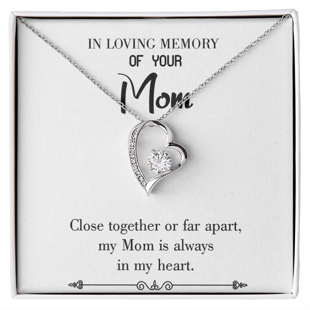 To Mom Remembrance Message Close Together White Forever Necklace w Message Card-Express Your Love Gifts