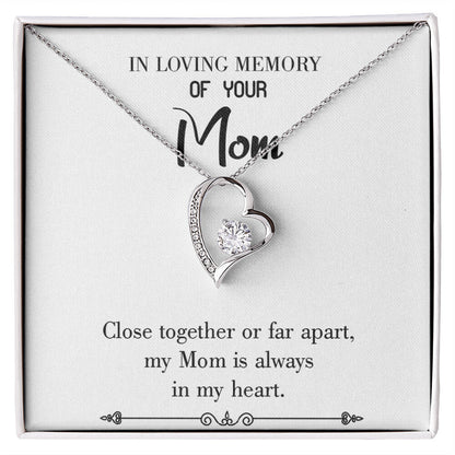 To Mom Remembrance Message Close Together White Forever Necklace w Message Card-Express Your Love Gifts