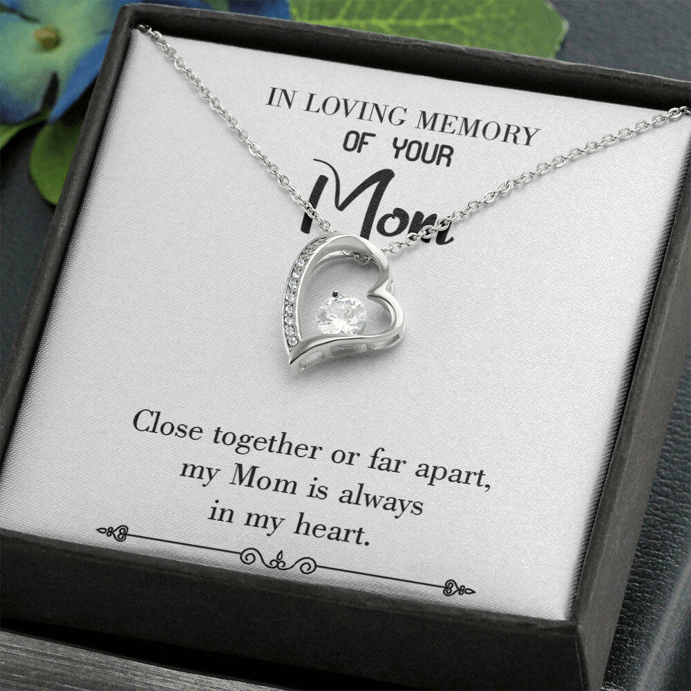 To Mom Remembrance Message Close Together White Forever Necklace w Message Card-Express Your Love Gifts