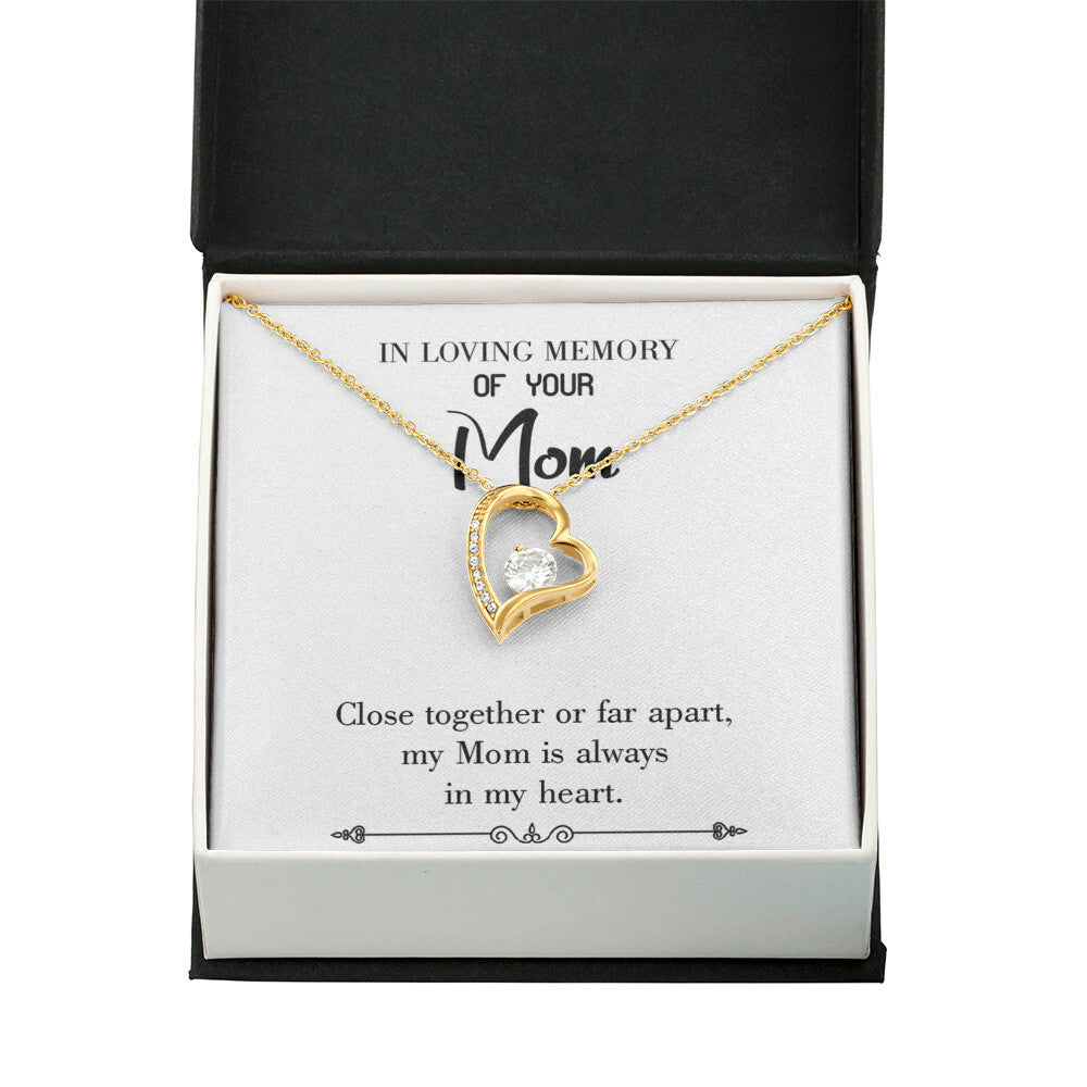 To Mom Remembrance Message Close Together White Forever Necklace w Message Card-Express Your Love Gifts