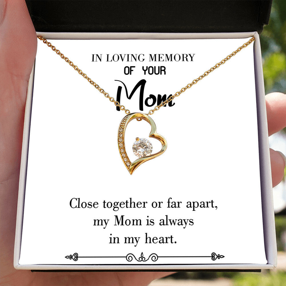 To Mom Remembrance Message Close Together White Forever Necklace w Message Card-Express Your Love Gifts