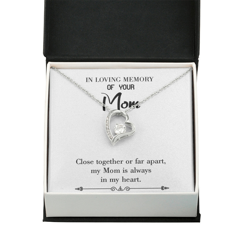 To Mom Remembrance Message Close Together White Forever Necklace w Message Card-Express Your Love Gifts