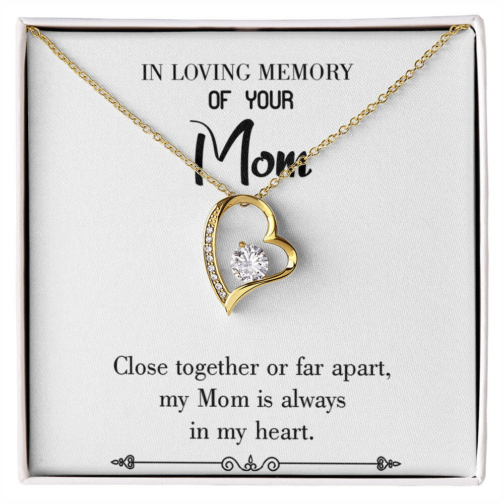 To Mom Remembrance Message Close Together White Forever Necklace w Message Card-Express Your Love Gifts