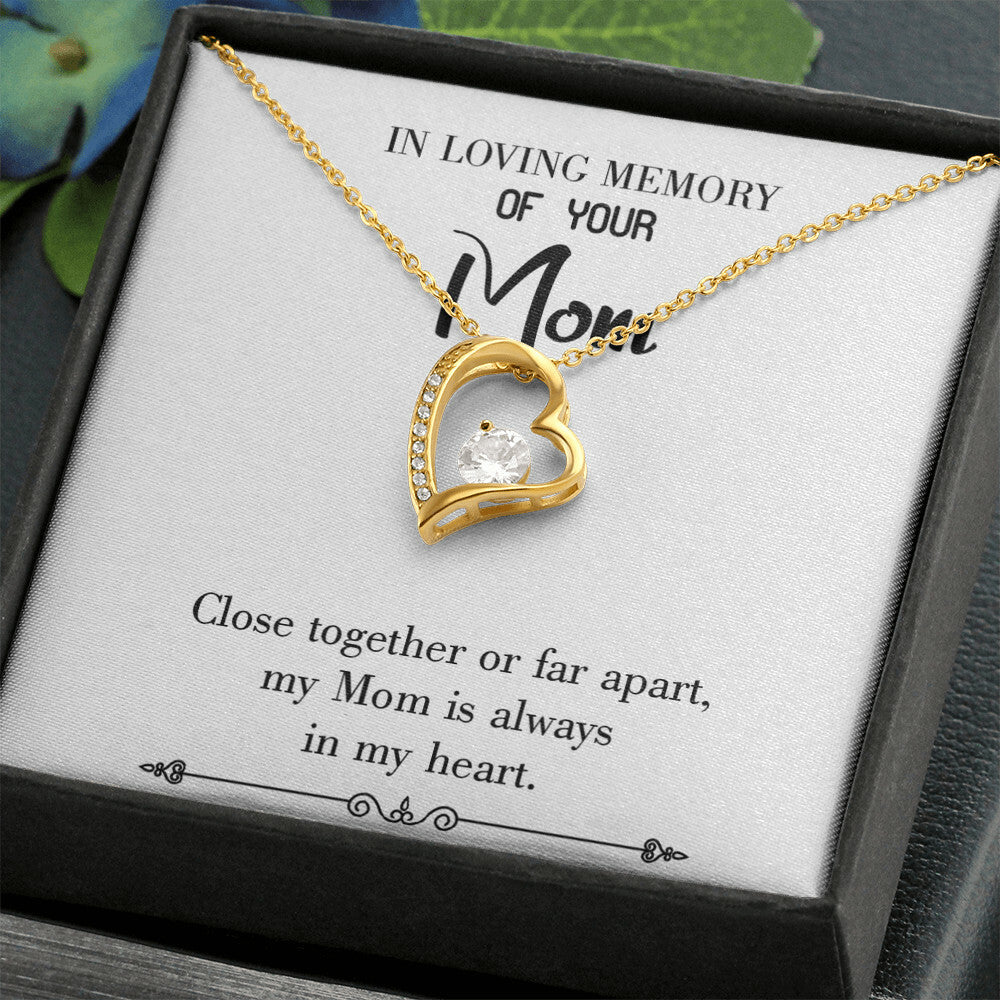 To Mom Remembrance Message Close Together White Forever Necklace w Message Card-Express Your Love Gifts