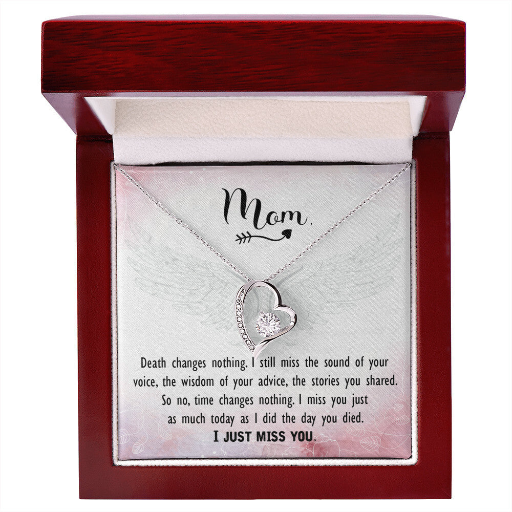 To Mom Remembrance Message Death Changes Nothing Forever Necklace w Message Card-Express Your Love Gifts