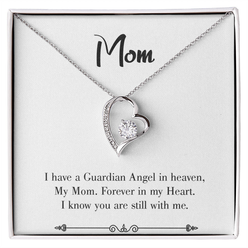 To Mom Remembrance Message Forever in My Heart White Forever Necklace w Message Card-Express Your Love Gifts