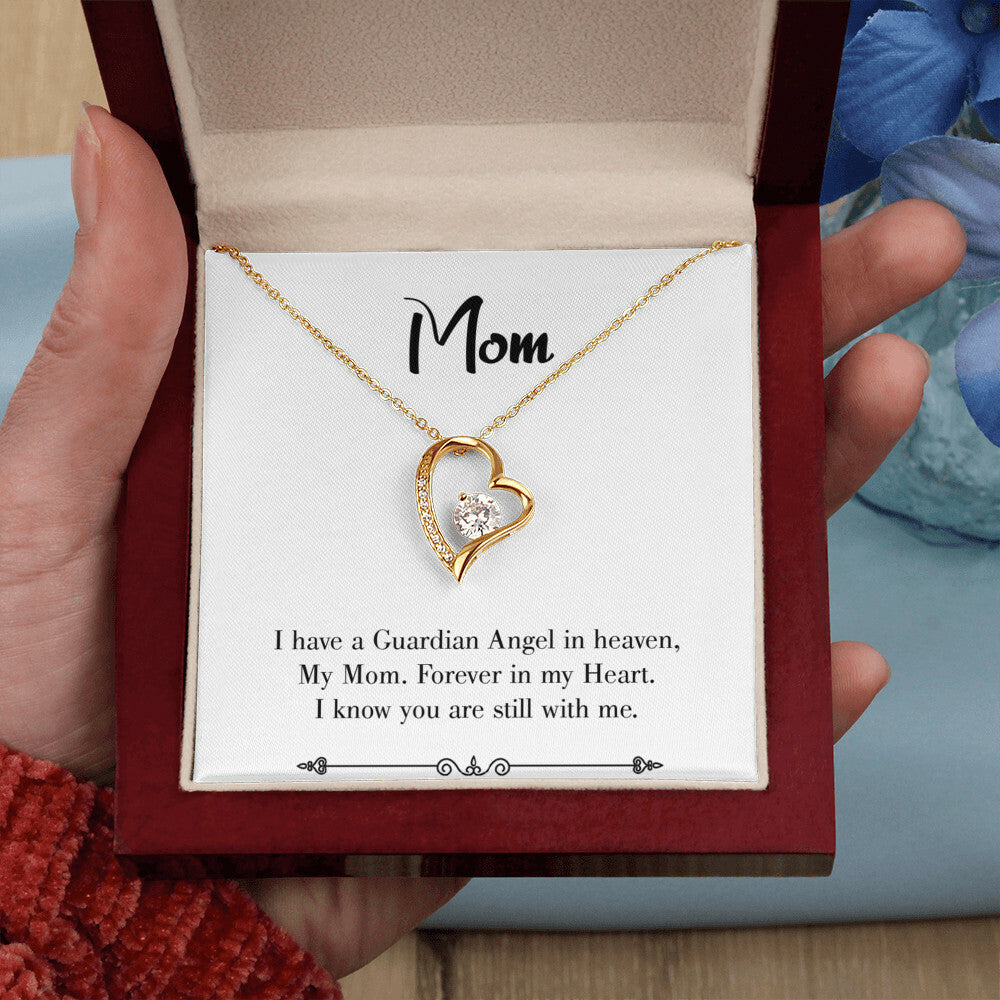 To Mom Remembrance Message Forever in My Heart White Forever Necklace w Message Card-Express Your Love Gifts