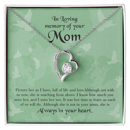 To Mom Remembrance Message Full of Life Forever Necklace w Message Card-Express Your Love Gifts