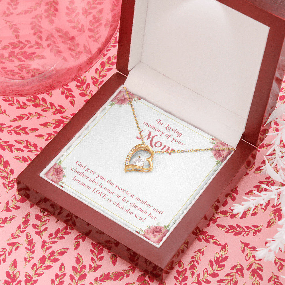 To Mom Remembrance Message God Gave Mother Forever Necklace w Message Card-Express Your Love Gifts