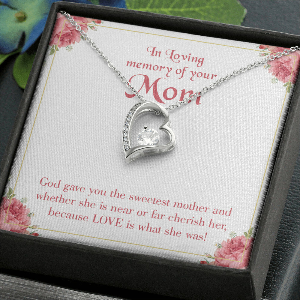 To Mom Remembrance Message God Gave Mother Forever Necklace w Message Card-Express Your Love Gifts