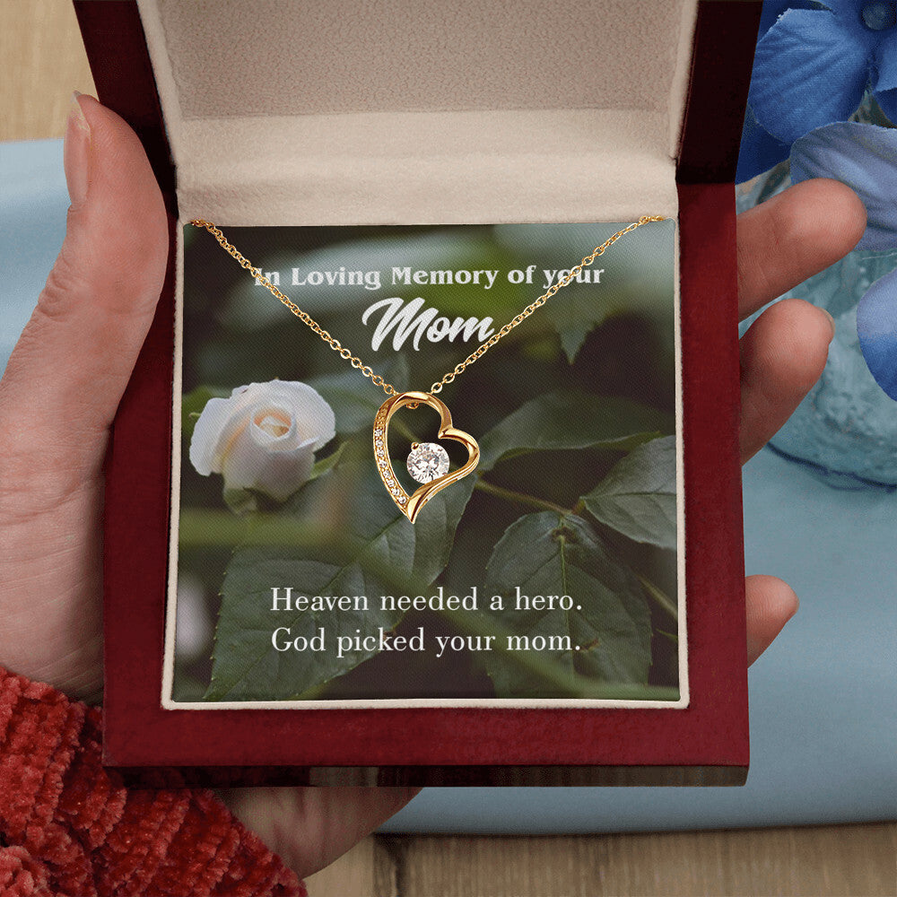 To Mom Remembrance Message God Picked Mom Forever Necklace w Message Card-Express Your Love Gifts