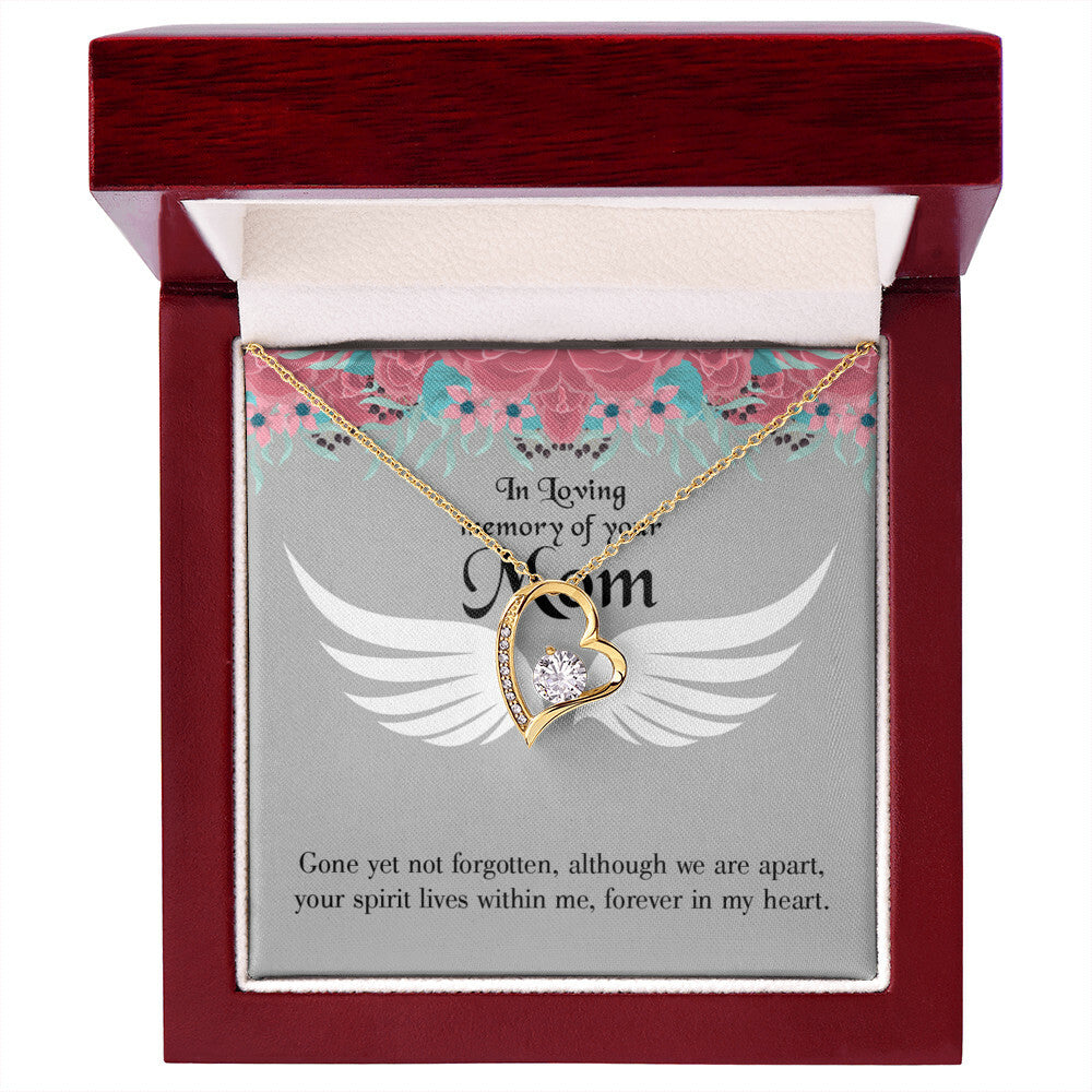 To Mom Remembrance Message Gone Not Forgotten Forever Necklace w Message Card-Express Your Love Gifts