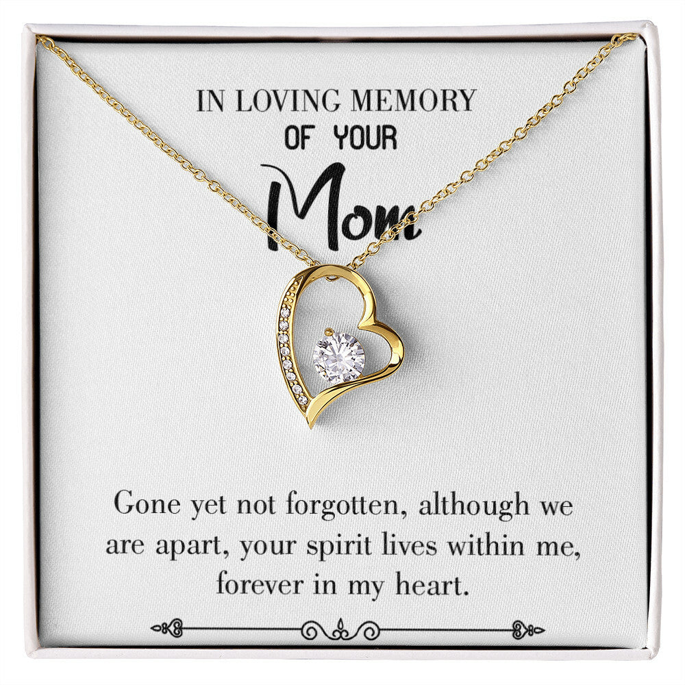 To Mom Remembrance Message Gone Not Forgotten White Forever Necklace w Message Card-Express Your Love Gifts
