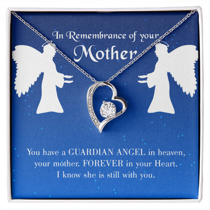 To Mom Remembrance Message Guardian Angel in Heaven Forever Necklace w Message Card-Express Your Love Gifts