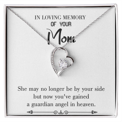 To Mom Remembrance Message Guardian Angel in Heaven White Forever Necklace w Message Card-Express Your Love Gifts