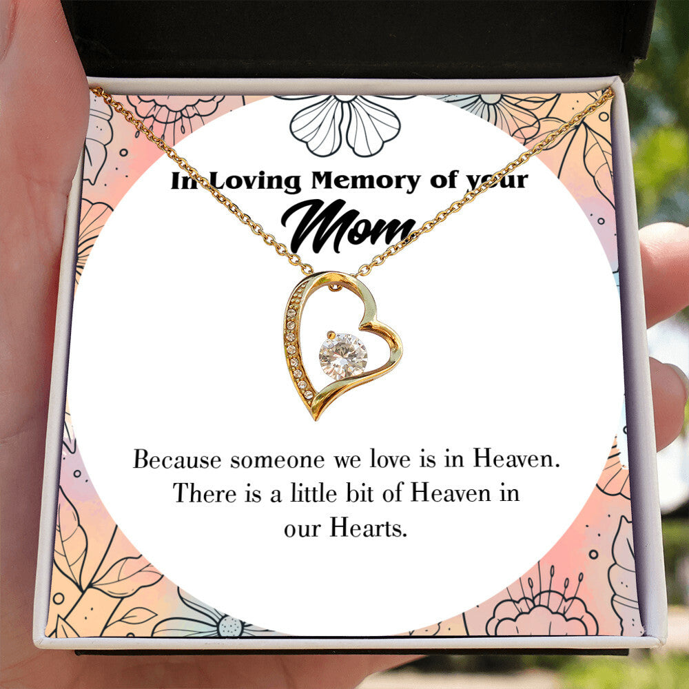 To Mom Remembrance Message Heaven in Our Hearts Forever Necklace w Message Card-Express Your Love Gifts