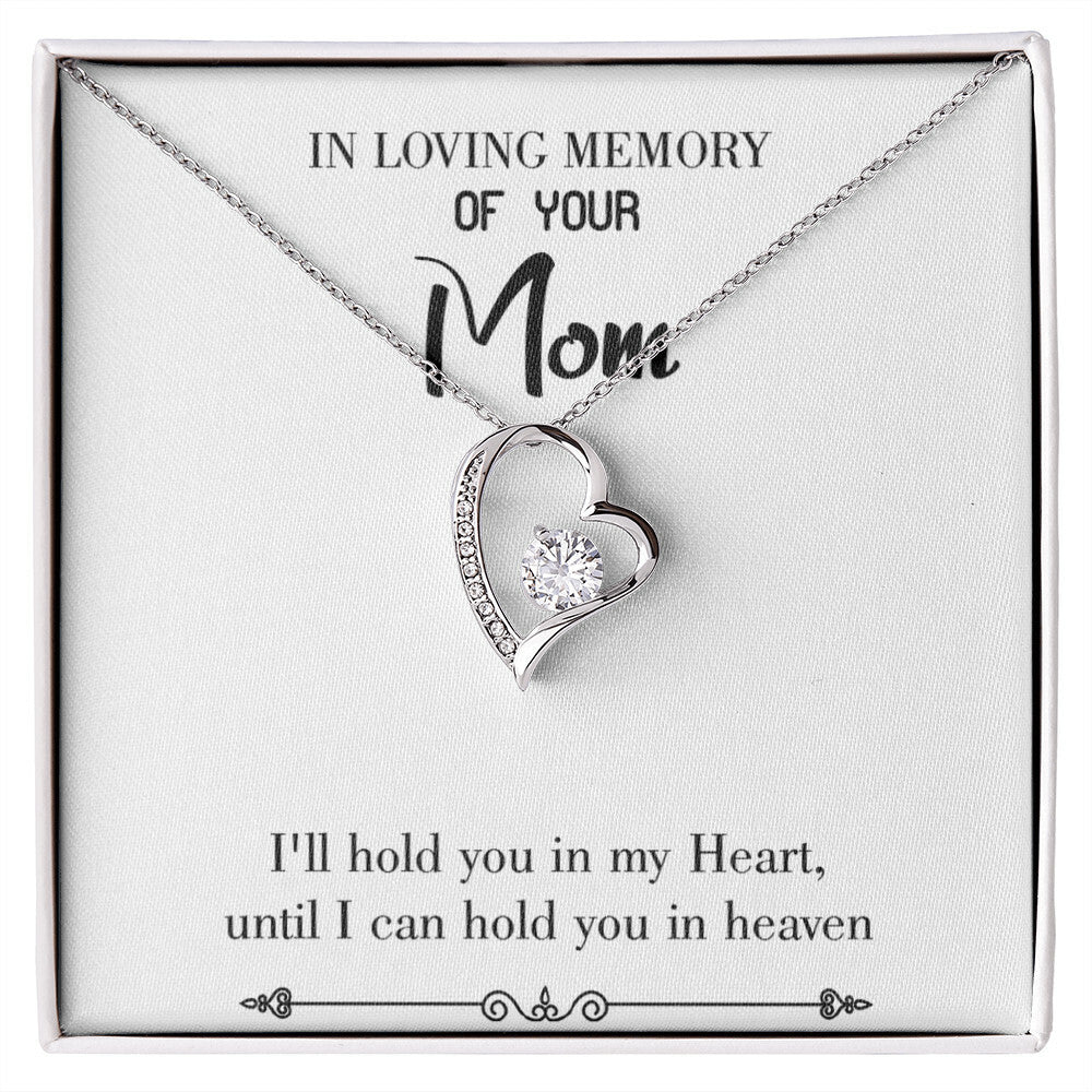 To Mom Remembrance Message Hold You in Heaven White Forever Necklace w Message Card-Express Your Love Gifts