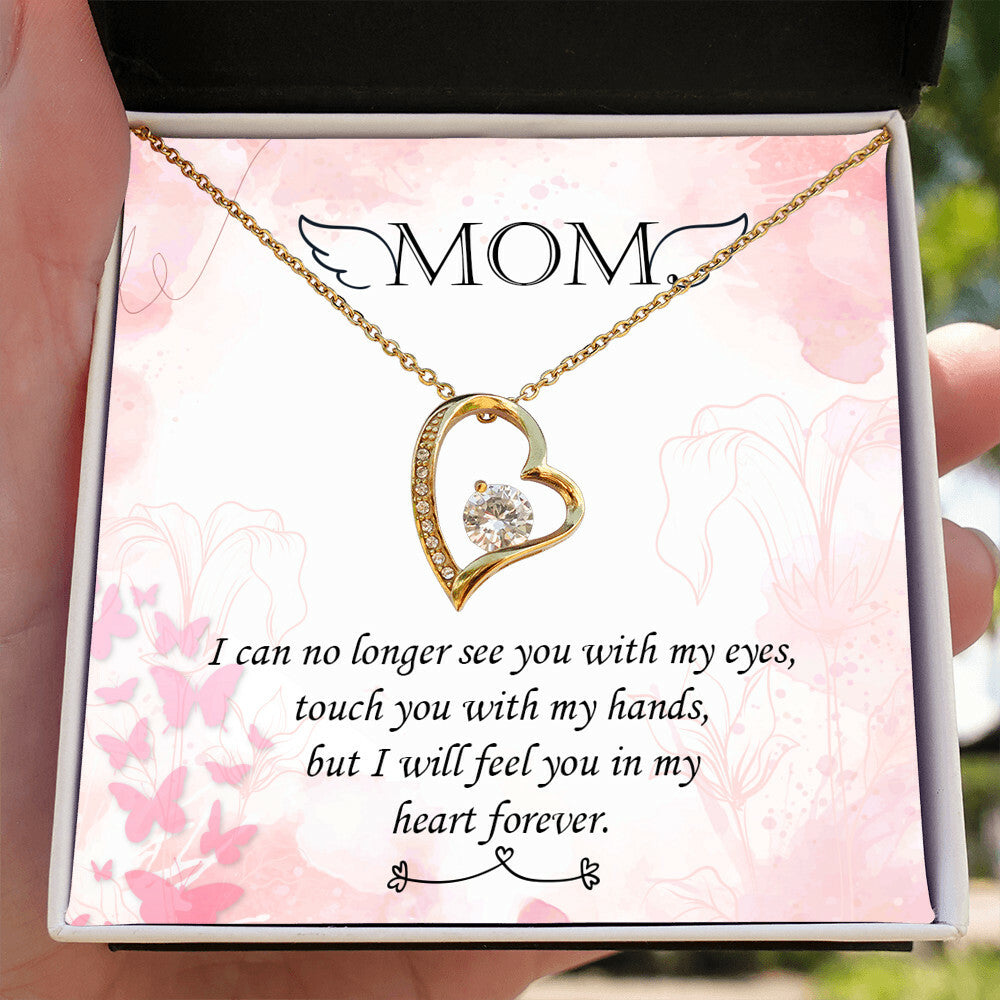 To Mom Remembrance Message I Can No Longer Forever Necklace w Message Card-Express Your Love Gifts