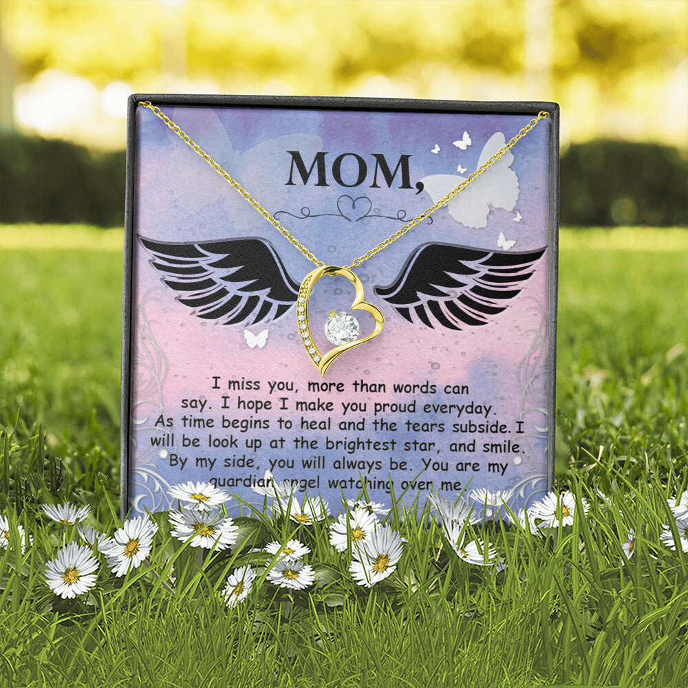 To Mom Remembrance Message I Miss You More Forever Necklace w Message Card-Express Your Love Gifts