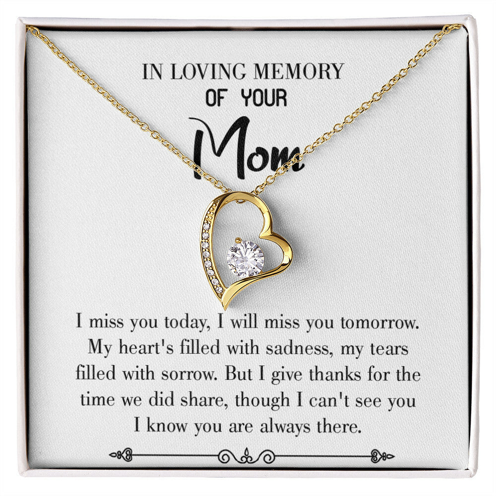 To Mom Remembrance Message I Miss You Today White Forever Necklace w Message Card-Express Your Love Gifts