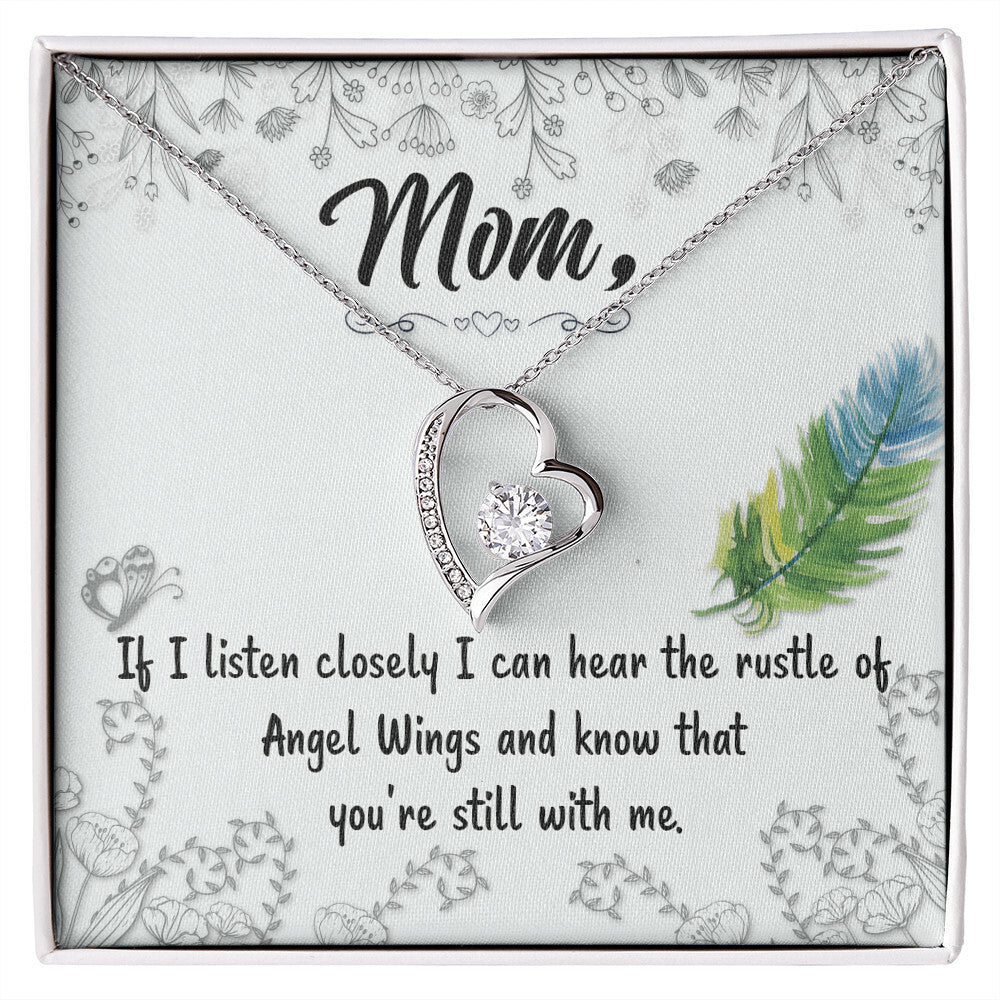 To Mom Remembrance Message If I listen closely Forever Necklace w Message Card-Express Your Love Gifts