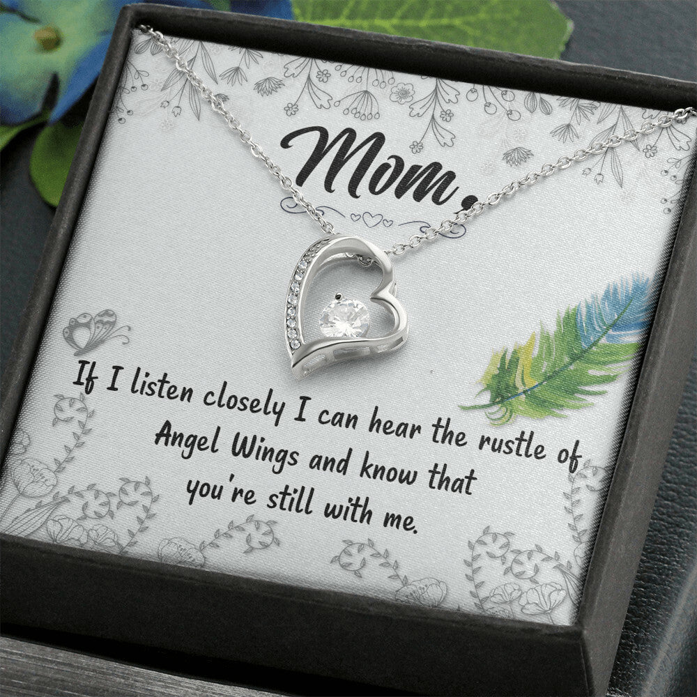 To Mom Remembrance Message If I listen closely Forever Necklace w Message Card-Express Your Love Gifts