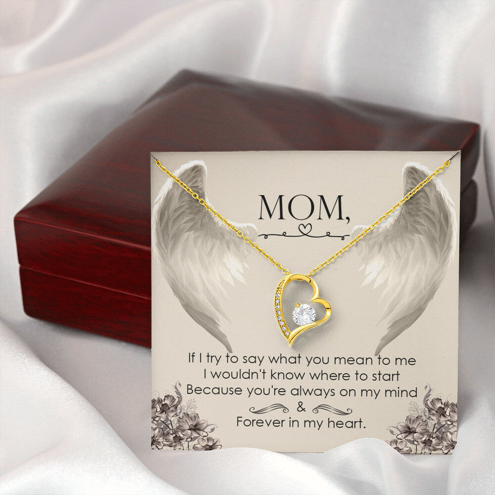 To Mom Remembrance Message If I try to say Forever Necklace w Message Card-Express Your Love Gifts