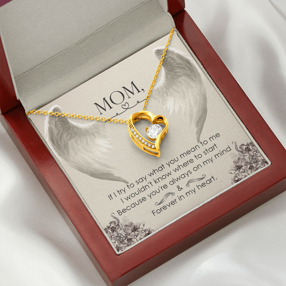 To Mom Remembrance Message If I try to say Forever Necklace w Message Card-Express Your Love Gifts