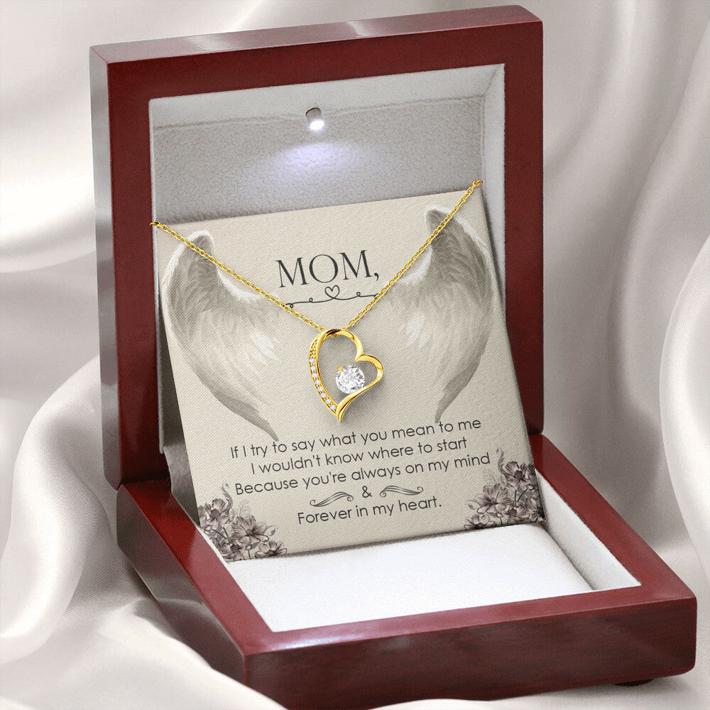 To Mom Remembrance Message If I try to say Forever Necklace w Message Card-Express Your Love Gifts