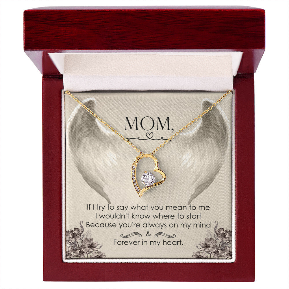 To Mom Remembrance Message If I try to say Forever Necklace w Message Card-Express Your Love Gifts