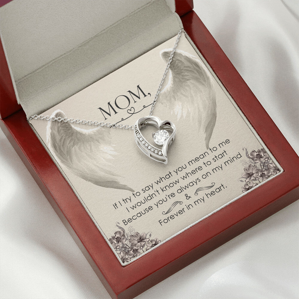 To Mom Remembrance Message If I try to say Forever Necklace w Message Card-Express Your Love Gifts