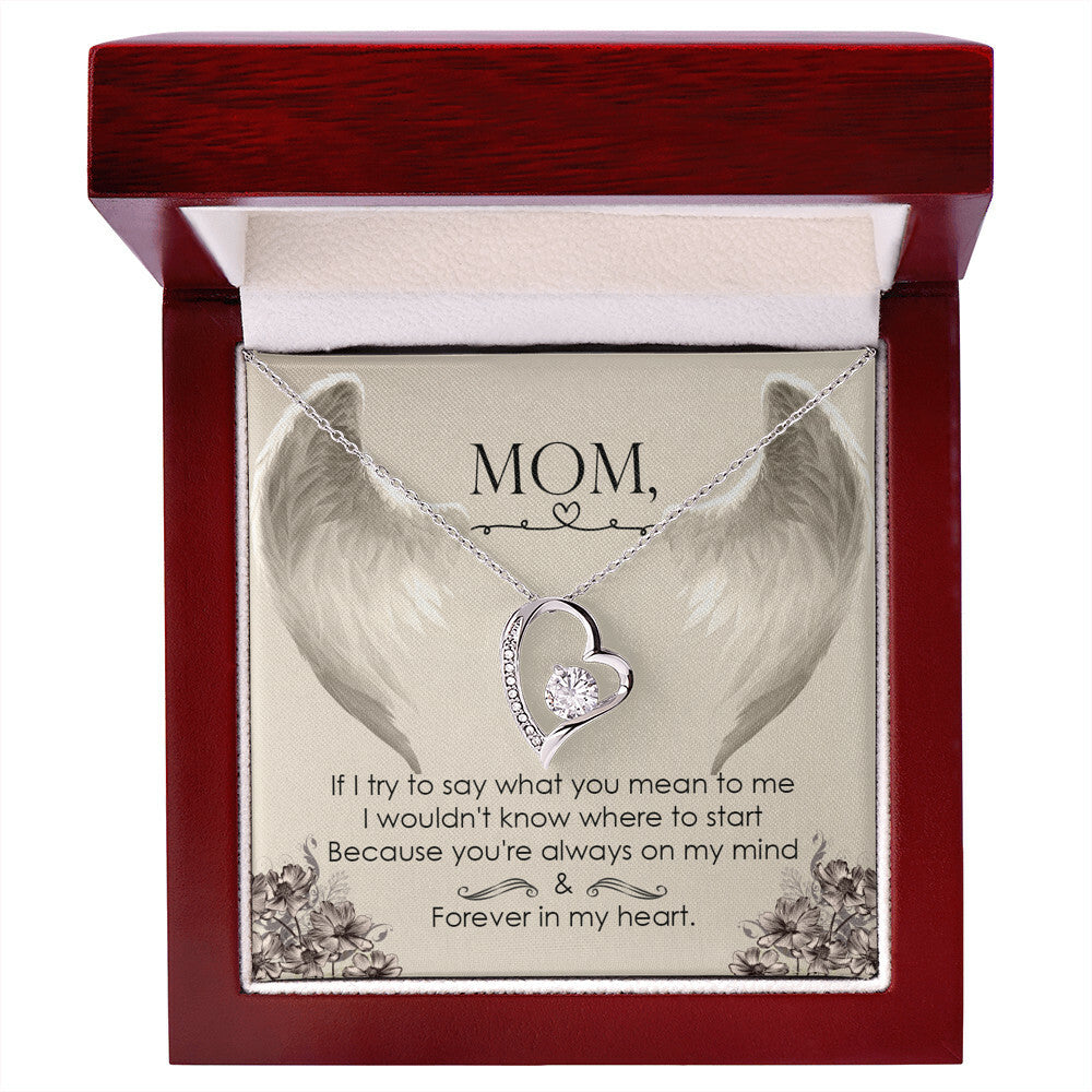 To Mom Remembrance Message If I try to say Forever Necklace w Message Card-Express Your Love Gifts