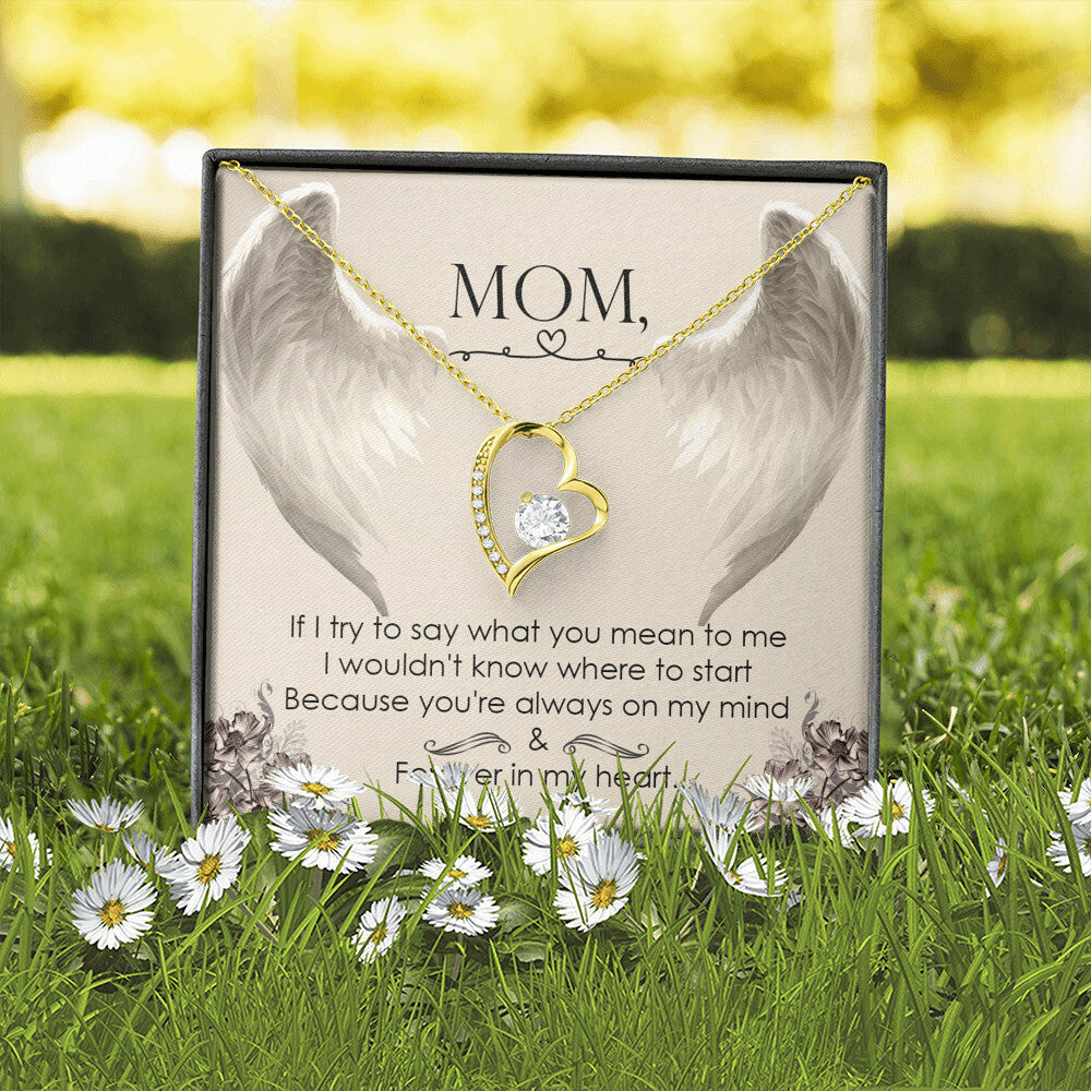 To Mom Remembrance Message If I try to say Forever Necklace w Message Card-Express Your Love Gifts